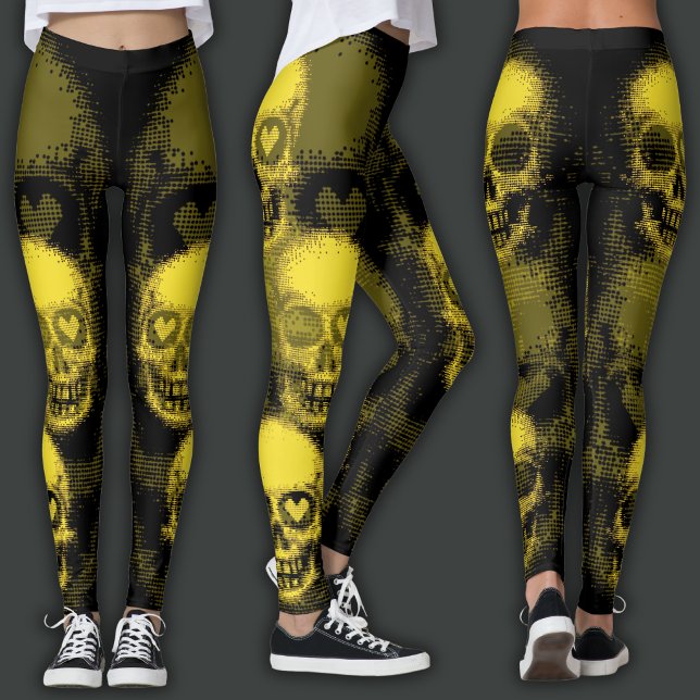 Legging Caveira Edgy | Amarelo & Preto (Criador carregado)