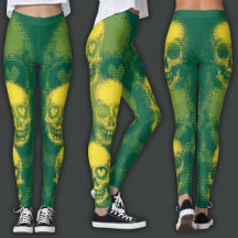 Caveira Edgy | Amarelo & Verde