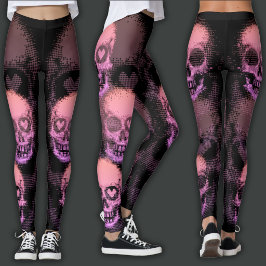 Legging Caveira Edgy | Rosa e Preto
