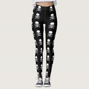 Legging Caveira n Ossos Cascos negros crânios grandes