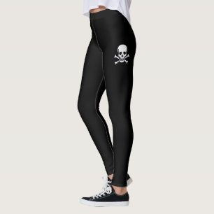 Legging Caveira n Ossos Pernas pretas