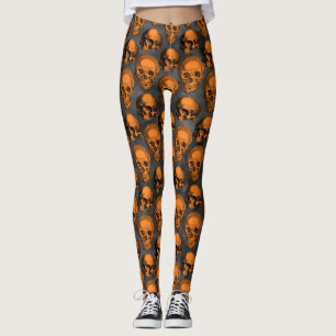 Legging Caveiras Laranja e Série Girassol Design 3
