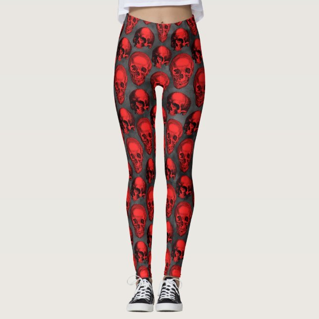 Legging Caveiras Vermelhas e Série Girassol Design 1  (Frente)