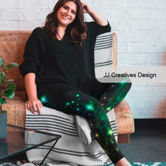 Legging Celestial Art night sky e estrelas