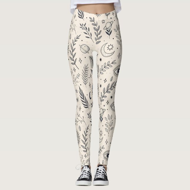 Legging Celestial Botanical Pattern (5) (Frente)