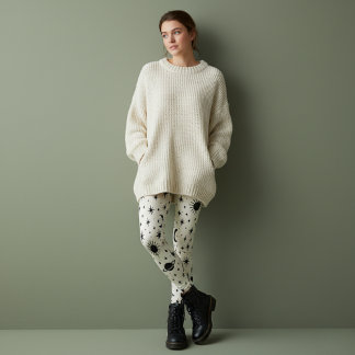 Legging Celestial Sun Moon Stars Cream