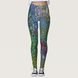 Legging Células psicodélicas escura