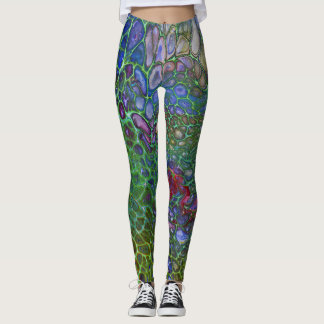 Legging Células psicodélicas escura