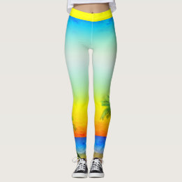 Legging Cena de Captura Tropical do Céu abstrato