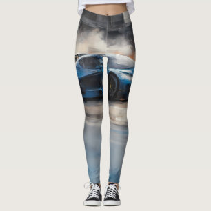 Legging Cena de Corrida Urbana Azul Dinâmica