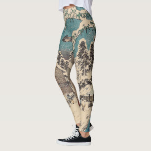 Legging Cena de inverno de Hiroshige Japão ukiyo-e antiga