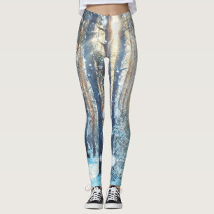Legging Cena de inverno gelada da Floresta de Neve