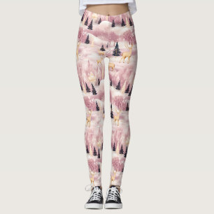 Legging Cena de Inverno Rosa Caprichosa (1)