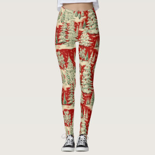 Legging Cena de Natal Vintage Retro