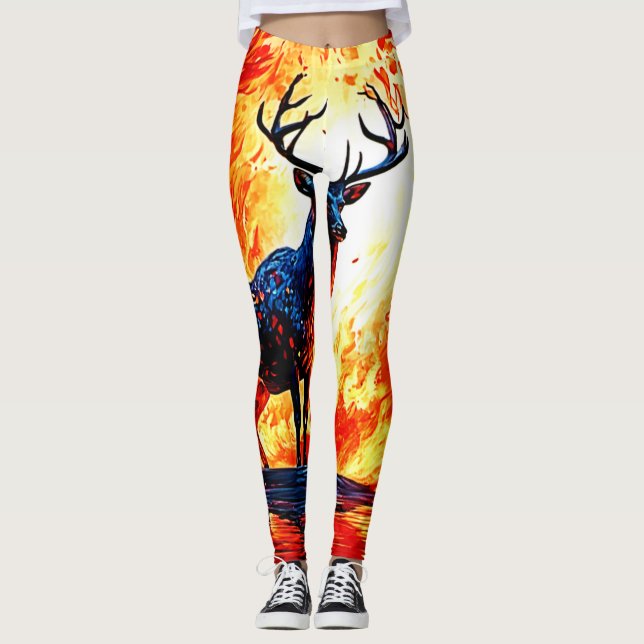 Legging Cena de Stance-Crimson Fiery Deer Stance (Frente)