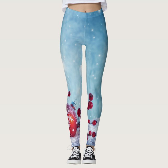 Legging Cena de Wonderland de inverno (Frente)