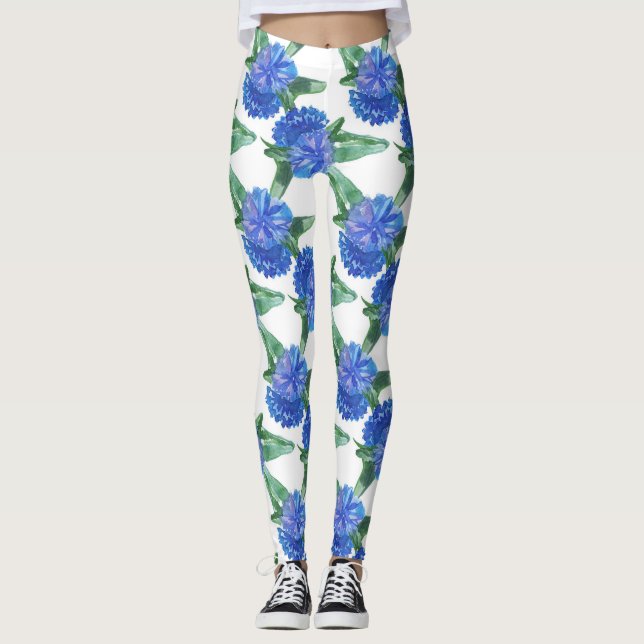 Legging centáureas em aquarela (Frente)
