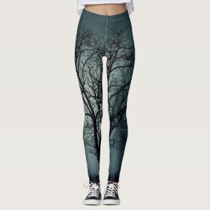 Legging Cerceta escura das caneleiras da árvore do invern