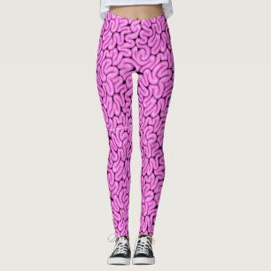 Legging Cérebro cor-de-rosa do zombi - impressão do