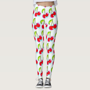Legging cereja vermelha branca