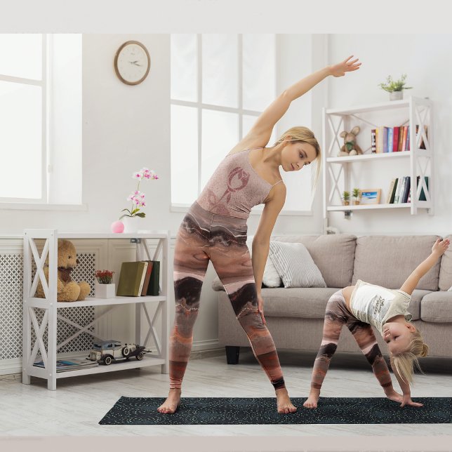 Legging Cereja vermelha, mármore rosa (Criador carregado)