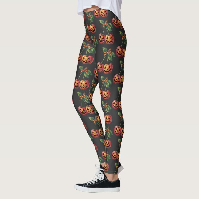 Legging Cerejas De Abóbora De Halloween Caem No Outono (Esquerda)
