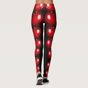 Legging Cerejas Vermelhas - Adicione Seu Texto / Cor - Div