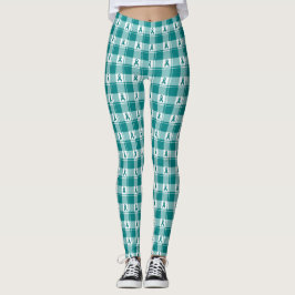 Legging Cervical Cancer Awareness Plaid Teal Ribbon