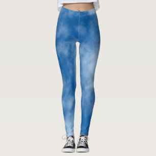 Legging Céu Azul com Fotografia da Natureza das Nuvens