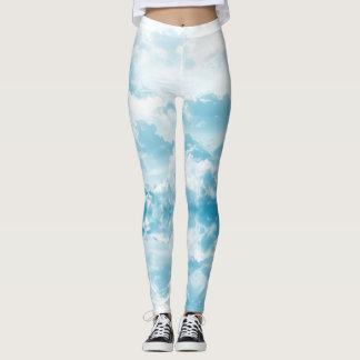 Legging Céu azul e patas de nuvens