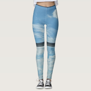 Legging céu azul (janela do aeroporto)