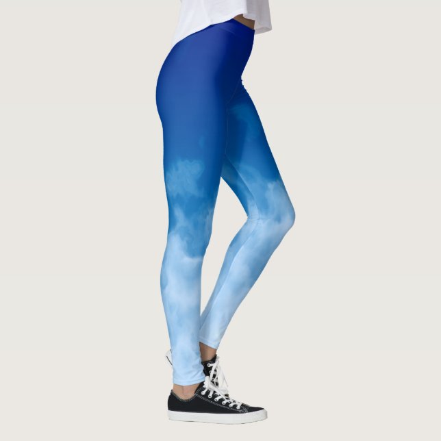 Legging Céu Azul Profundo de Nuvem Suave (Direita)