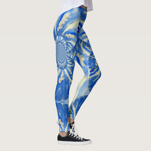 Legging Céu azul romeno e orquídeas brancas (Direita)