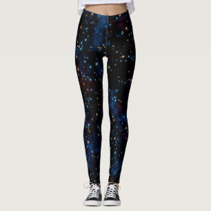 Legging Céu estrelado com estrelas e planetas