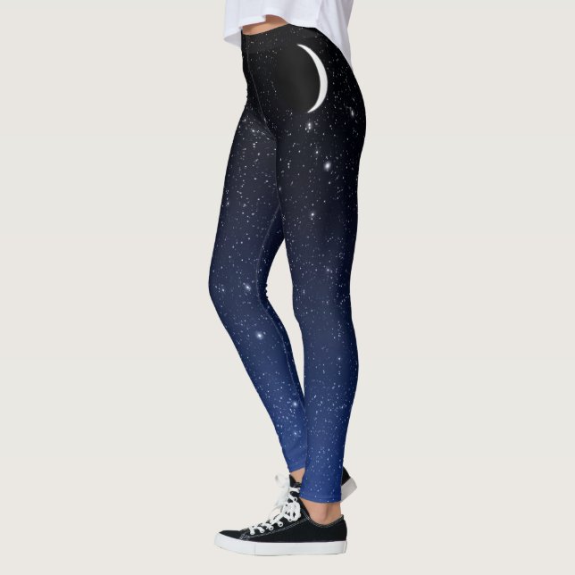 Legging Céu estrelado e lua do crescente, azul profundo a (Esquerda)