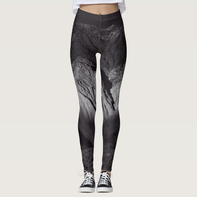 Legging céu noturno preto e branco (Frente)