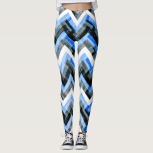 Legging Cevon Branco Azul Texturizado