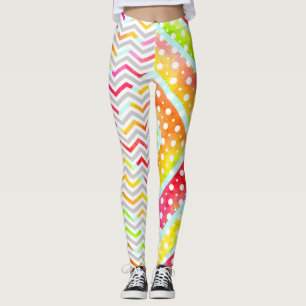 Legging Cevon de cor aquosa colorida, coxas de bolinhas
