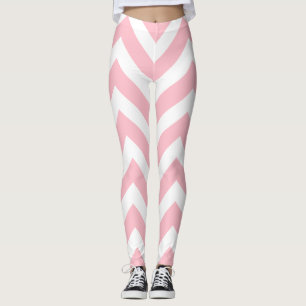 Legging Cevon de tamanho grande, rosa e branco