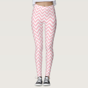Legging Cevon de tamanho pequeno, rosa e branco