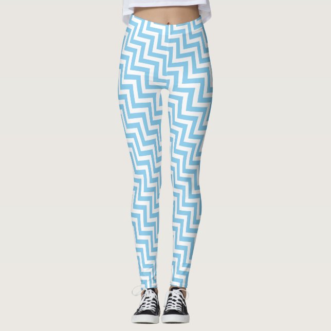 Legging Cevon Diagonal de Pequeno Tamanho Azul-Bebê e Bran (Frente)