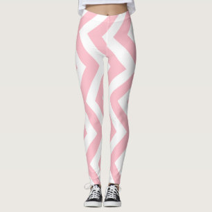 Legging Cevon Vertical, de Tamanho Grande, Rosa e Branco