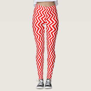 Legging Cevon Vertical de Tamanho Pequeno Vermelho e Branc
