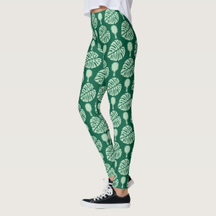 Legging Chá de Bebê de Noiva de Pickleball Monstera Tropic