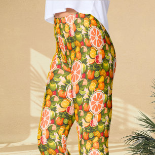 Legging Chá de Bebê Tropical Retro de Citrinos