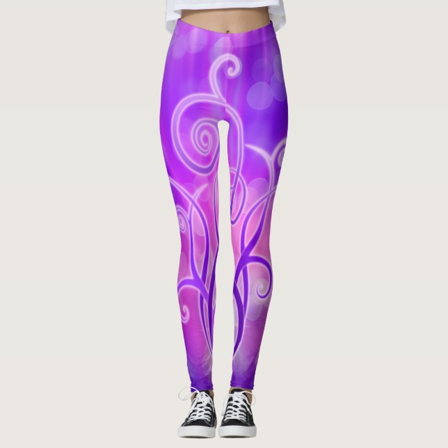 Legging Chama violeta - Design gráfico (Frente)