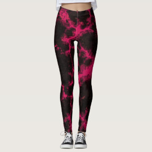 Legging Chamas a Preto e Rosa Vibrantes
