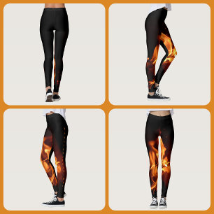 Legging Chamas Ardentes em Preto