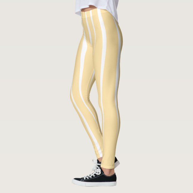 Legging Chamas Brancas de Fluente Acumulado Beige (Esquerda)