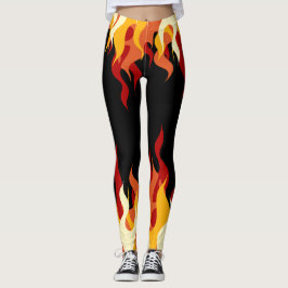 Legging Chamas de "Calças Quentes" em Preto